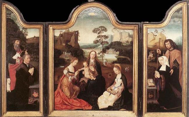 unknow artist Virgin and Child with St Catherine and St Barbara Sweden oil painting art